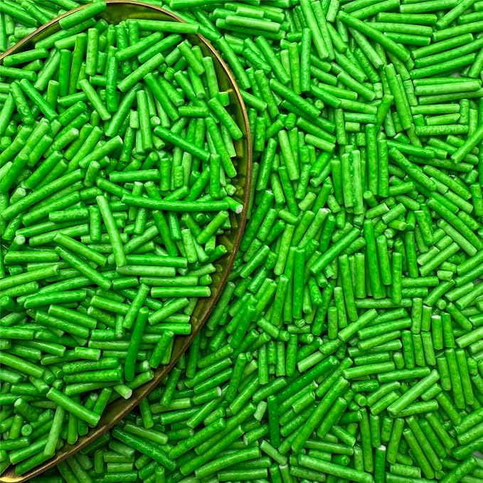 CandiJumpin Grass Green Jimmy Sprinkles, Green Sprinkles for Cake Decorating Edible Cake Jimmies Edible Crunchy Jimmies Ice Cream Toppings, Baby Shower Party Wedding Christmas Supplies 3 OZ