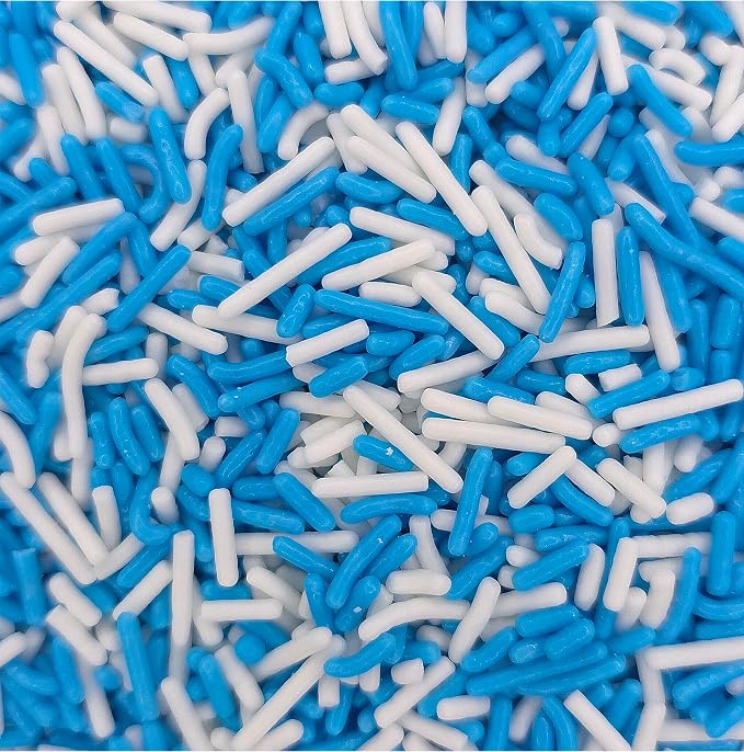NCS Blue & White Jimmies Edible Sprinkles – Cupcake, Cake & Cookie Decorations, 7 oz