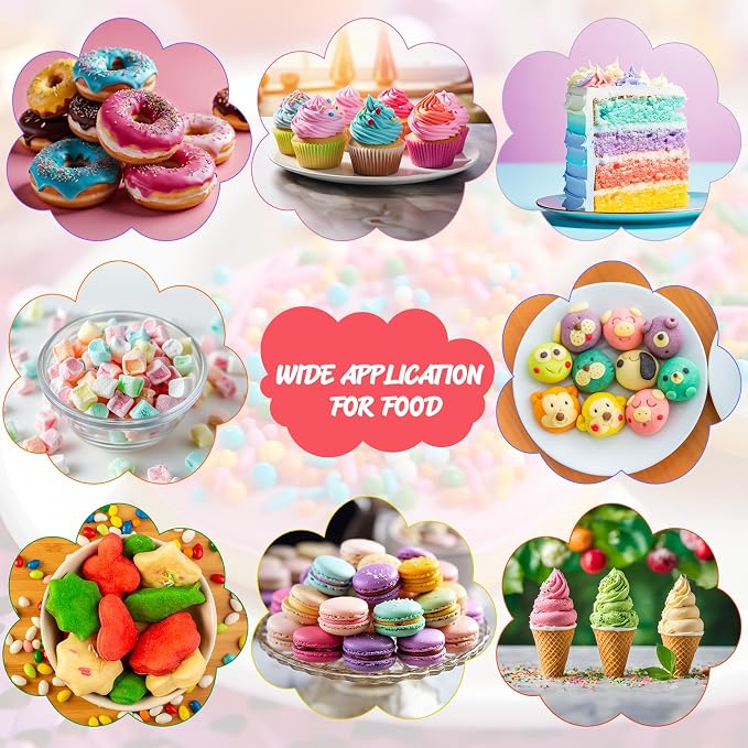 Food Coloring Set for Cake Decorating Rainbow Edible Food Dye for Halloween Baking Royal Icing Cookie Supplies Gluten Free 14x12ml Food Grade Liquid Food Color Kit, 0.4 Fl. Oz/Bottles