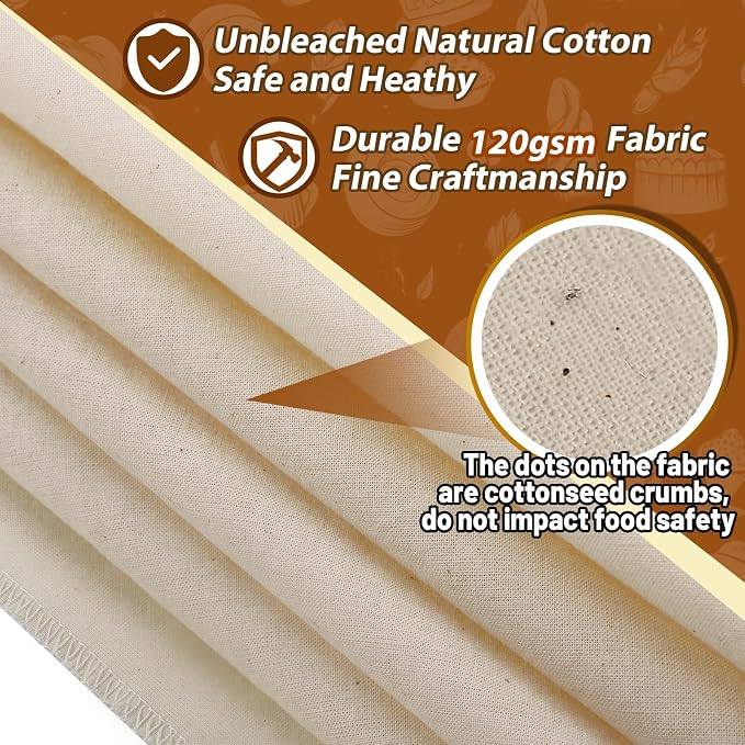 6Pcs 28"x28" Large Tea Towels for Sourdough Bread Baking - 100% Cotton Unbleached Reusable Flour Sack Towels, Proofing Cloth Supplies for Baguettes, Loaves, Ciabatta Dough Rising