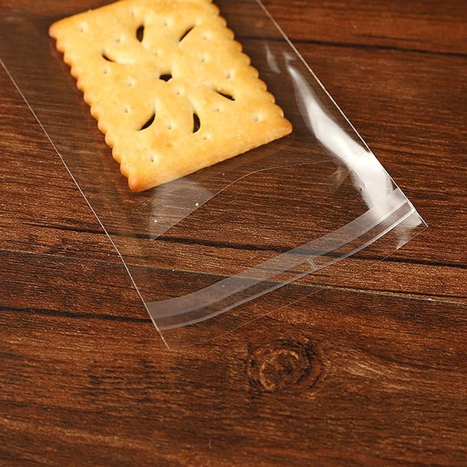 Morepack Self Sealing Cellophane Bags,3x5 Inches 200 Pcs Clear Cookie Bags Resealable Cellophane Bag for Packaging Cookies,Favors, Products,Candy (Mini Size)