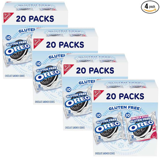 OREO Gluten Free Original & Double Stuf Chocolate Sandwich Cookies Variety Pack, Gluten Free Cookies, 20 Count (Pack of 4)