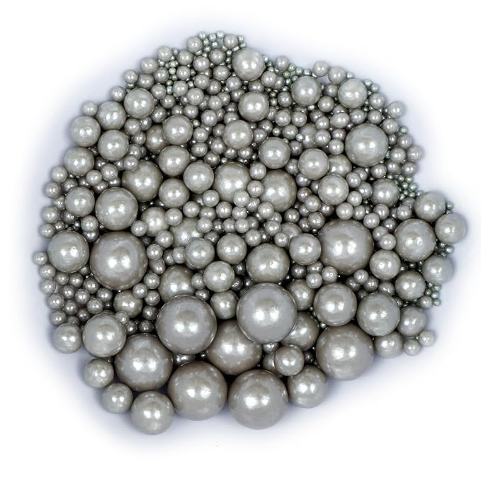 Silver Sprinkles Pearl Sugar 4.58 oz, Silver Pearls For Cake Decorating