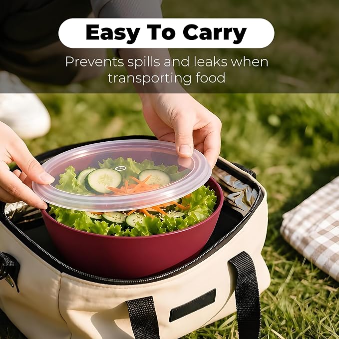 ZHANG XIAO QUAN SINCE 1628 Food Storage Containers Set of 4, PP5 Plastic Fresh-Keeping Container BPA Free, Airtight Lids, Microwave and Freezer Safe, RED