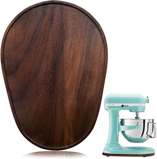 Walnut Wood Mixer Slider Mat for KitchenAid 5-8 qt Stand Mixer Scratch-Resistant Sliding Tray