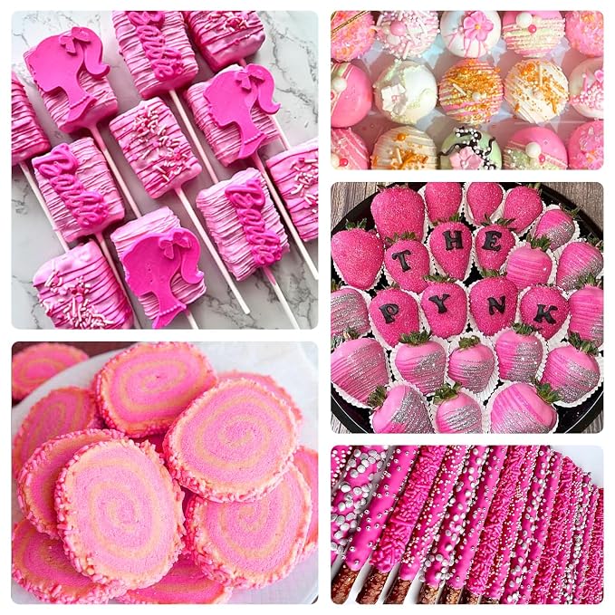 Pink Oil Based Food Coloring for Chocolate, Candy Melts, Donuts, Strawberries, Frosting, Cake, Professional Edible Dye for Baking - 80 Milliliters 2.7 Fl.Oz
