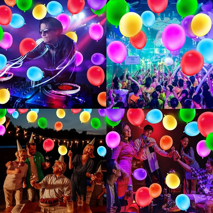 Voircoloria 105pcs UV Neon Balloons 12inch Glow Party UV Black Light Balloons, Glow in the Dark for Birthday, Graduation, Baby Shower,Wedding, Anniversary Valentines Party Decorations