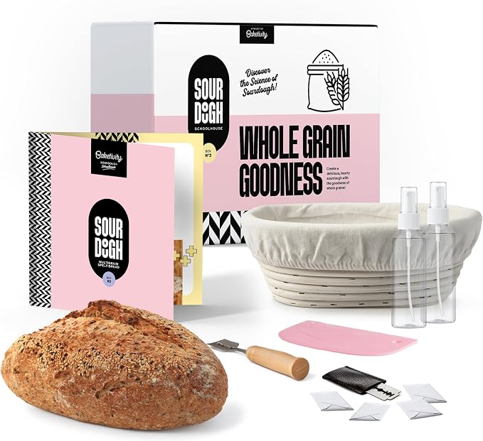 Baketivity Sourdough Multigrain Spelt Bread Kit – Kids & Family STEM Baking Kit with Whole Grains & Recipes, Educational DIY Bread Making Kit, Birthday Gifts for Kids