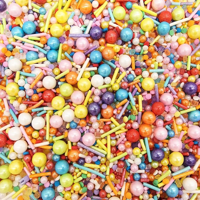 Edible Rainbow Sprinkles Candy Baking Edible Cake Decorations Cupcake Toppers 120g/ 4.2oz