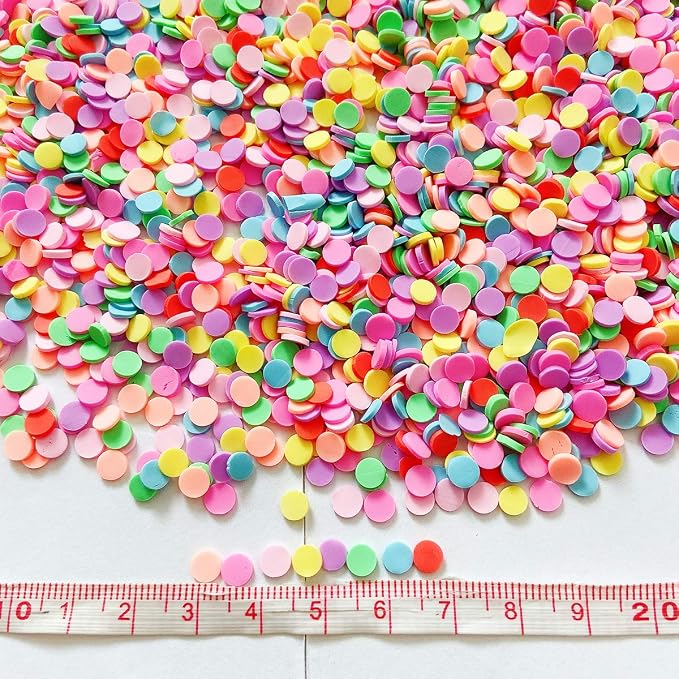 EHOPE 100G Fake Sprinkles Polymer Sprinkles Faux Sprinkles Resin Sprinkles Clay Sprinkles For Resin Fake Candy Sprinkles for Nail Art DIY Crafts Cake Phone Case (100G Round-9)