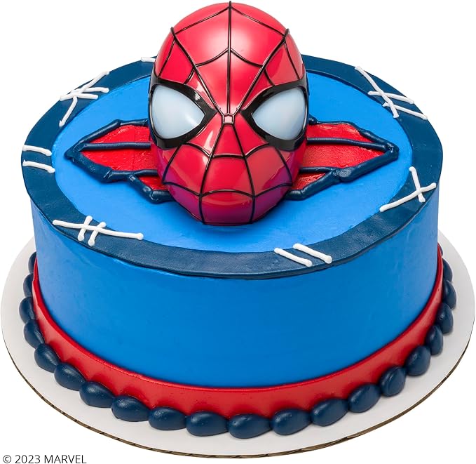 DecoSet® Marvel Spider-Man™ Ultimate Light Up Eyes Cake Topper, 1-Piece Cake Topper Set, Superhero Head with Lights