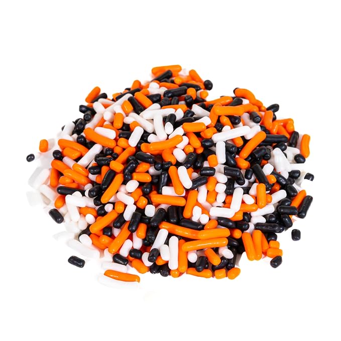 Bakerpan Halloween Jimmies Sprinkles - 6 Ounces Edible Sprinkles for Cake Decorating, Cupcakes, Ice Cream, Cake Decorations (Made in USA)