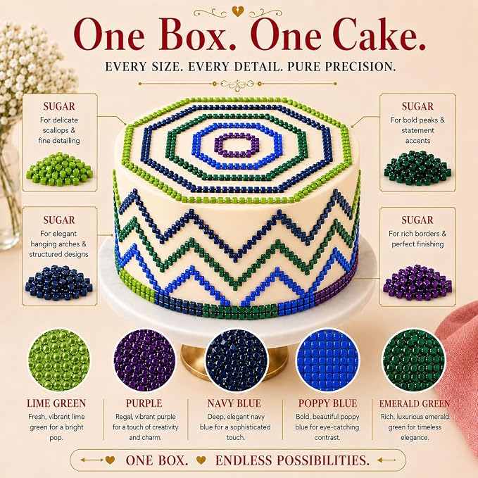 Confect Sprinkles- 5 Pack Assorted Edible Sugar Crystals in Parrot Green, Green, Blue, Purple & Midnight Blue – Decorative Toppings for Cakes, Cupcakes & Cookies – Vegan, Gluten-Free, Nut-Free, Soy-Free, Dairy-Free, Palm Oil-Free, dye-Free-5 Oz