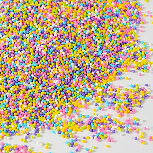 Pastel Nonpareils Sprinkles 7oz Edible Easter Spring Sprinkles for Cake Decorating, 2mm Mini Pearls Candy Rainbow Nonpareils for Cookie Cupcake Topper, Baking, Ice Cream, Easter Supplies