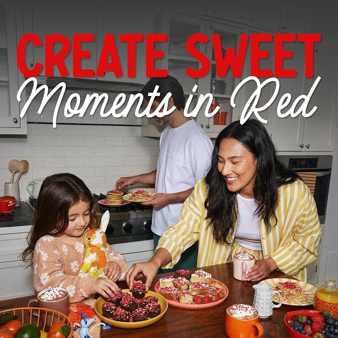 Snackathon Red Sprinkles for Baking & Decorating, 15 oz Vibrant Red Jimmies in Resealable Pouch – Gluten Free Sprinkles for Cakes, Ice Cream Toppings & Desserts