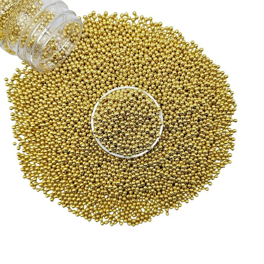 EPHVODI Gold Sprinkles Christmas Nonpareils Sprinkles Edible Mini Pearl Sprinkle for Cake Decorations, Baking, Ice Cream, Cookies, Donuts and Lollipops - 2mm Sugar Pearls 3.88oz