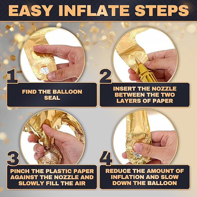 3 Pcs Gold Crown Balloons - Foil Princess Balloons Set, Large 38.2" X 35.4" Gold Crown Balloon - Reusable Design for Photo Zones, Birthday Parties, Weddings, Graduations & Princess Party Decorations