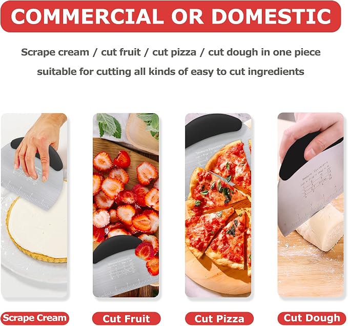 Pastry Cutter Dough Scraper Dough Cutter Scraper Tool Kitchen Pastry Blender,Stainless Steel Pastry Cutters Heavy Duty Dough Cutter for Kitchen Baking Tools,Comfortable and Dishwasher Safe (Black)