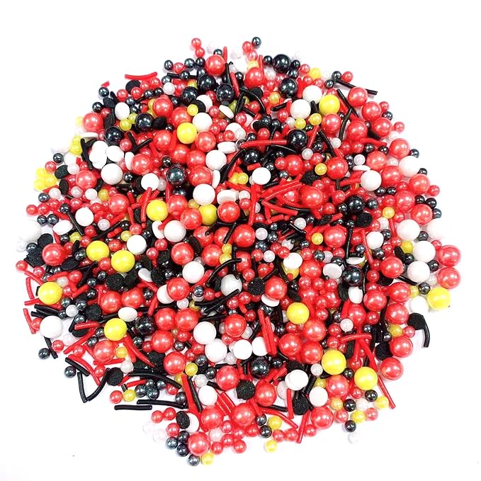 Sentovac Mouse Sprinkle Edible Cake Decorations Red Black White Yellow Pearl Jimmies Confetti Mix Sprinkle Cake Cupcake Topper Cookie Baking Decorations Wedding Party Valentine Birthday Supplies
