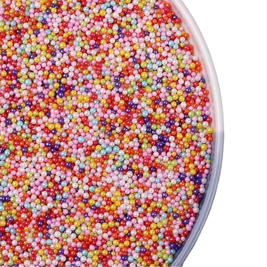 Colored Sprinkles Edible Pearl 130g 4.6OZ Christmas sprinkles,Cookie sprinkles,Sugar Pearl, Edible Candy Pearlsfor Cake Cupcake Decorationg 2mm (Rainbow)