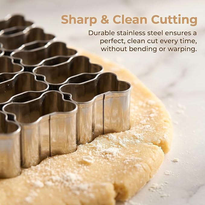 25 PCS Bone Shaped Cookie Cutter Set, Stainless Steel Mini Bone Cookie Cutters with Cleaning Brush, Small Dog Bone Biscuit Cutters for DIY Baking Cookies Fondant Pet Treats