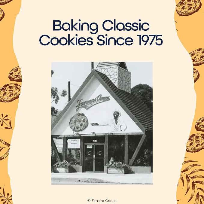 Famous Amos Classic Chocolate Chip Cookies, Bite-size cookies, Great for Sharing, Resealable Bag, Sweet Treats, 8 Pack Box, 9 oz