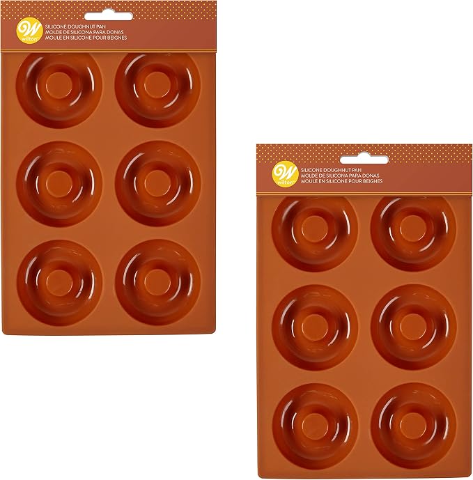 Wilton Non-Stick Food-Grade Silicone Donut Pans, Baking Pans, Set of 2