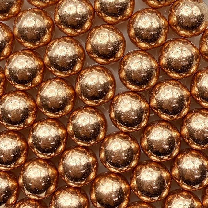 CandiJumpin 14mm Large Rose Gold Edible Pearls, Rose Gold Pearl Sprinkles for Cake Decorating Jumbo Sugar Pearls Edible Cake Decorations Pearl Sugar Sprinkles Cupcake Toppers Baby Shower Party Birthday Wedding Christmas Supplies 3 OZ