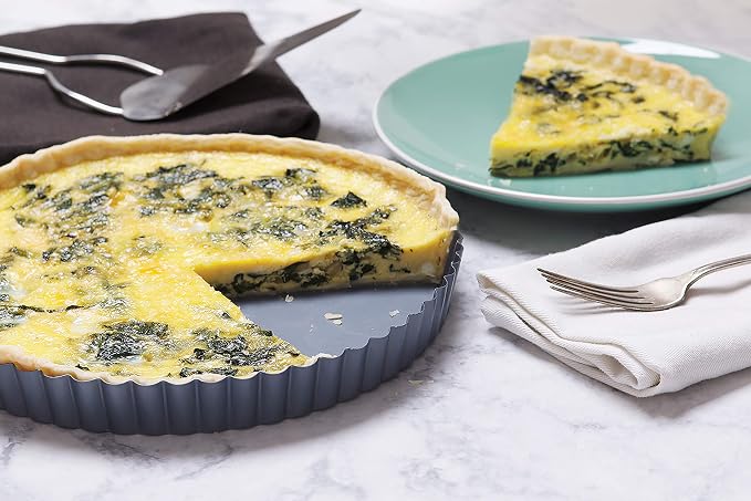 Fox Run 9.5-Inch Non-Stick Tart Pan, Removable Bottom Quiche Pan