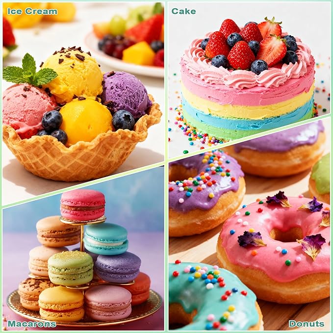 Natural Food Coloring Gel - 16 Colors Plant Based Dye Free Food Coloring, Liquid Natural Food Dye for Baking, Cookies, Easter Egg, Icing, Dessert Decorating, Fondant, Slime-0.25fl oz