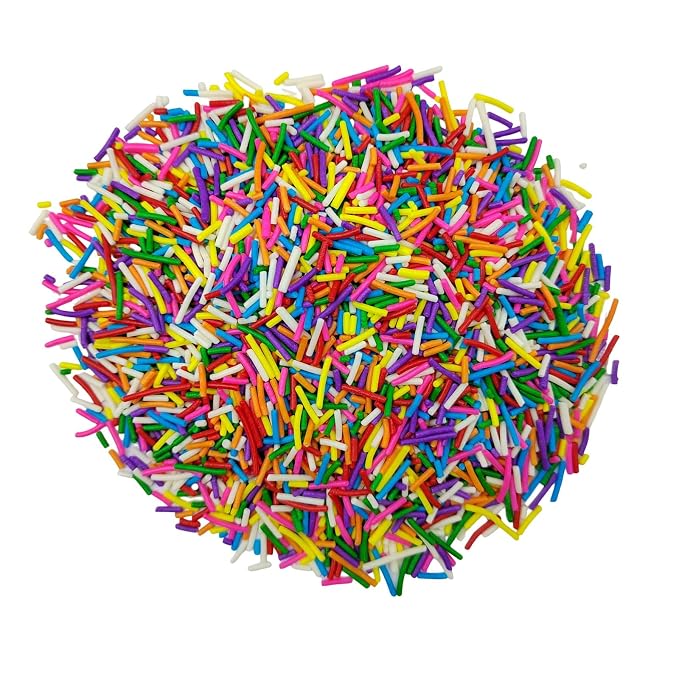 Jimmies Sprinkles, Edible Jimmy Sprinkles, Rainbow Crunchy Jimmies Mix for Cake Decorating, Edible Cookie Cupcake Decorations for Theme Baking and Holiday Party Treats