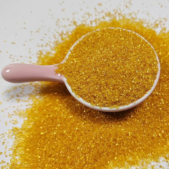Gold Sanding Sugar Sprinkles, Gold Sugar Crystals, Edible Sparkling Sprinkles for Cake Cupcake Decorating, Baking Cake Decorations, Cookies Ice Cream Toppings, Wedding Party Christmas Supplies 130g/4.6oz