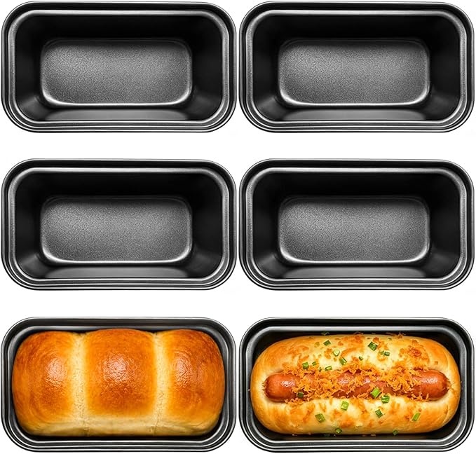 Zddaoole 4 Pack Mini Loaf Pans Set,6 x 3.4 x 2 In Tiny Meatloaf Pans,Small Banana Bread Tins,Stainless Steel Baking Pans for Homemade Cake,Brownies