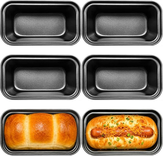 Zddaoole 4 Pack Mini Loaf Pans Set,6 x 3.4 x 2 In Tiny Meatloaf Pans,Small Banana Bread Tins,Stainless Steel Baking Pans for Homemade Cake,Brownies