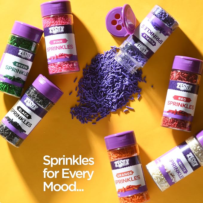 Purple Sprinkles 3 oz Bottle | Jimmies Sprinkles for Cake Decorating | Dessert Topping for Baking, Cupcakes, Cookies, Ice Cream, Parties, Holidays & Everyday Celebrations