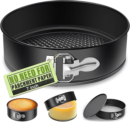 Springform Pan, Nonstick Leakproof Round Cheesecake Pan for Baking, Easy Release, No Parchment Paper Needed (7-inch)