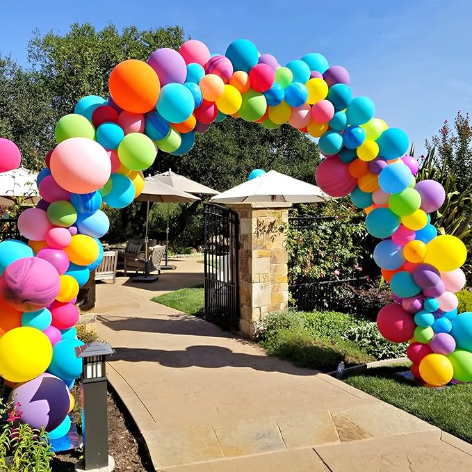 Voircoloria 105pcs Colorful Balloons 12inch Rainbow Latex Balloons for Boys Girls Birthday Baby Shower Gender Reveal Wedding Decorations