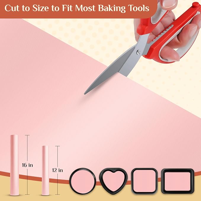 Silicone Baking Mat, 16 IN x 6 FT Free Cutting Baking Sheet, Non-Stick Reusable Dough & Pastry Mat, Non-Slip Silicone Mat Roll for Air Fryer Liner, Freeze Dryer, Oven Baking Pan, Kitchen Counter