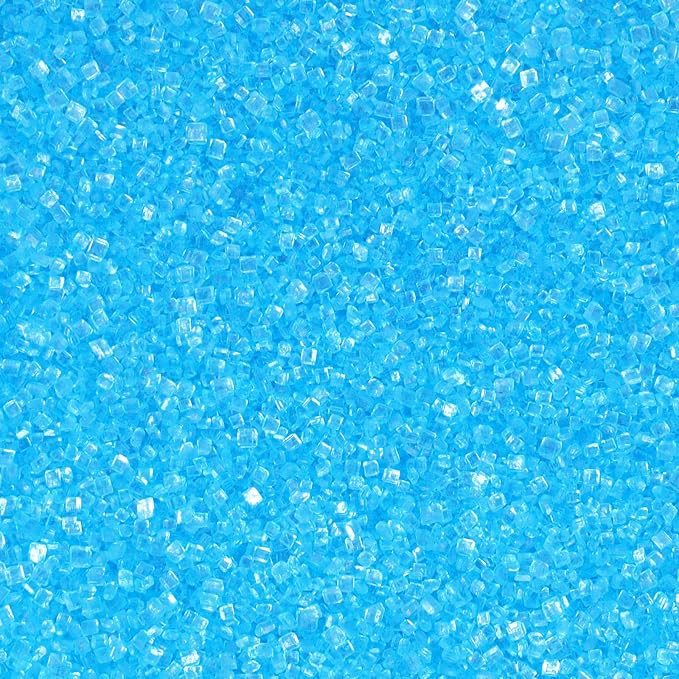Blue Sprinkles, Light Blue Sanding Sugar Crystals, 4.6 oz Edible Sparkling Sugar for Baking Topping, Cupcakes, Cookies, Ice Cream & Cake Decorating, Wedding Shower Party Christmas Supplies