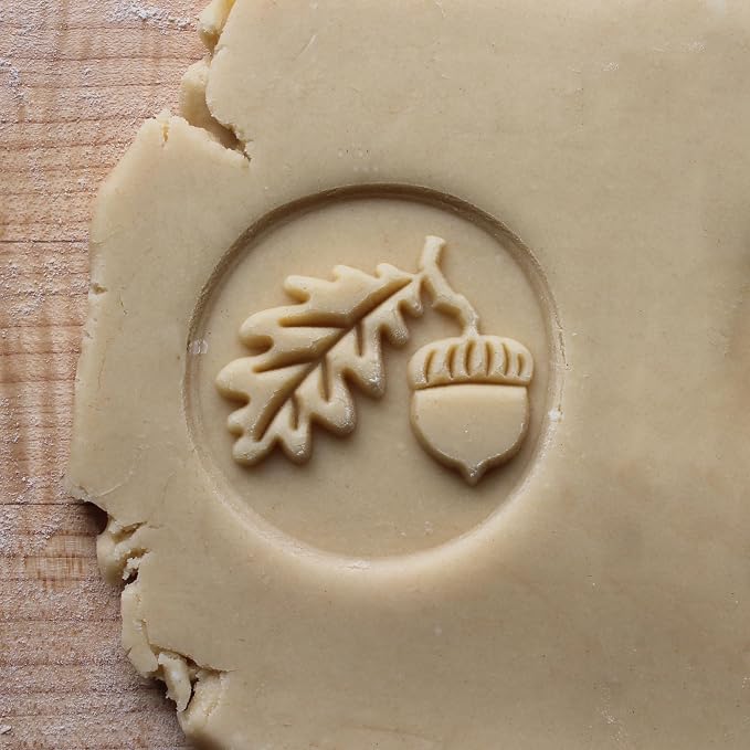Wood Cookie Stamp, 2.5 Inch (Acorn and Oak Leaf CS-150)