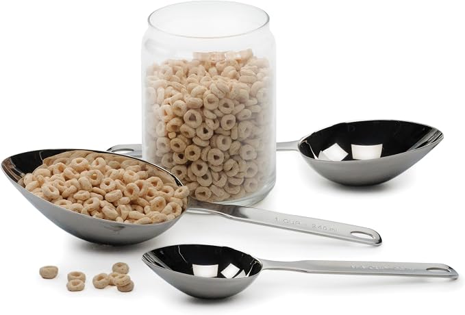 RSVP International Endurance Oval Measuring Scoop, 1/2 cup, Stainless Steel