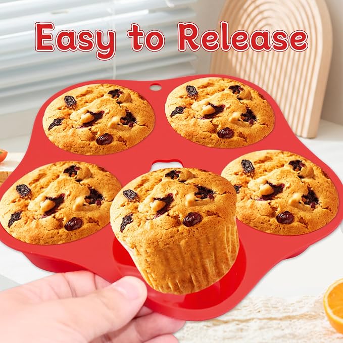 2pcs Air Fryer Muffin Pan Round Egg Bite Silicone Mold for Oven Bakin,1pcs Muffin Tins Cups Cake Tray for Air Fryer Liners Basket Instant Pot Accessories Baking Muffin Pancake
