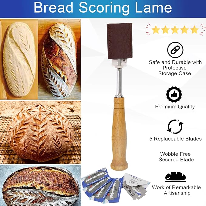 10inch Oval Banneton Proofing Basket Set Bread Baking Kit, Dough Scraper, Bread Lame, Danish Dough Whisk Sourdough Proofing Basket Artisanal Bread Making Tools and Supplies Set