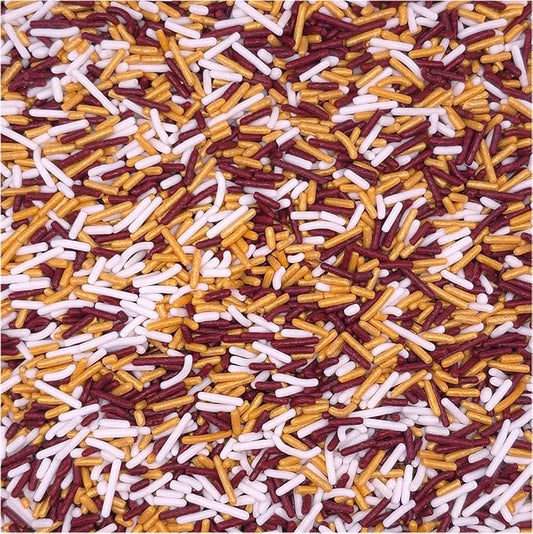 NCS Burgundy, Gold & White Jimmies Edible Sprinkles – Cupcake, Cake & Cookie Decorations, 7 oz