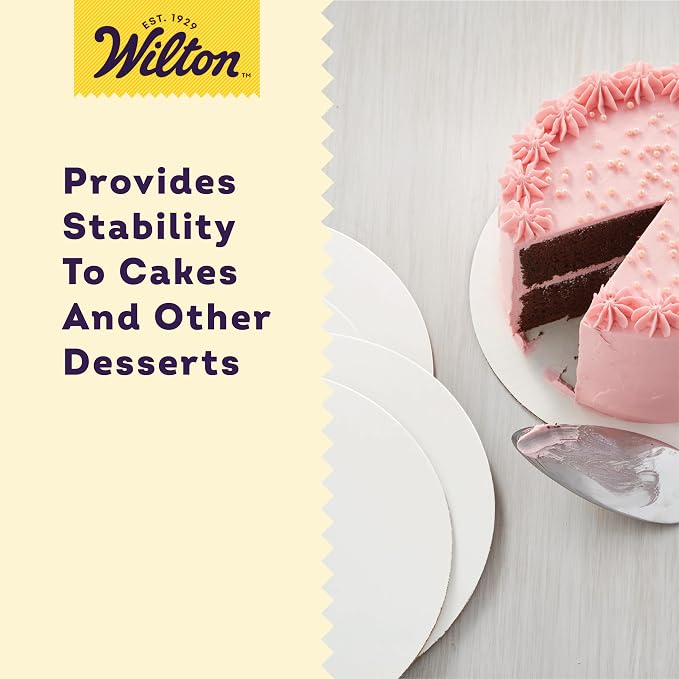 Wilton 10 Inch Round Cake Boards, Fits 8in, 9in Cakes, 12 Count