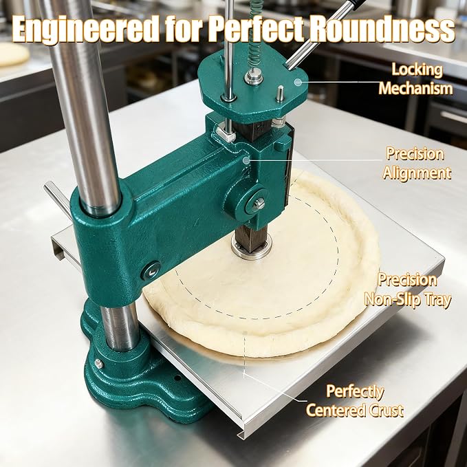 INTBUYING 14inch Manual Pizza Dough Pastry Press Machine Household Pizza Cake Press Machine Dough Press Sheeter Dough Pastry Presser Stainless Steel Pasta Maker Pizza Express Machine