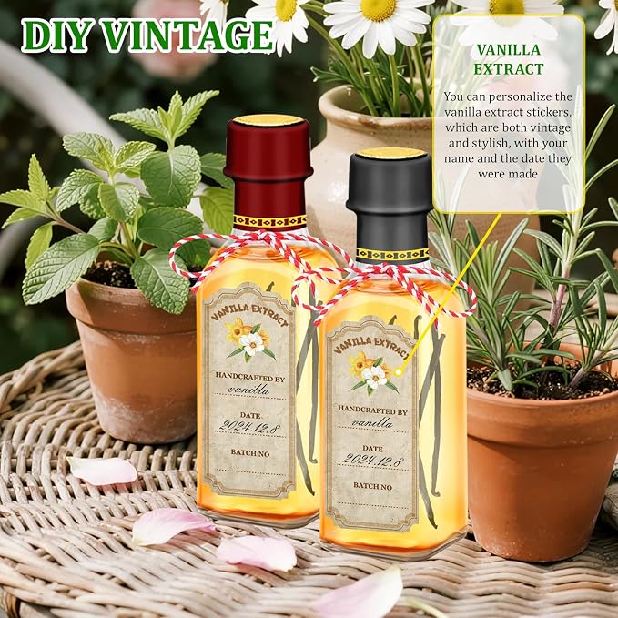 10-Pack Glass Vanilla Extract Bottles 5 oz with Lids, Labels, Shrink Bands & Funnel – Ideal Glass Jars for Syrup, Extract, and Essential Oils