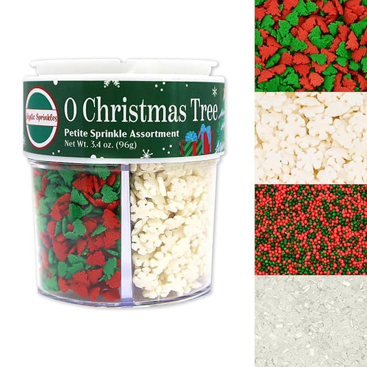 Mystic Sprinkles 4 Cell Sprinkle Assortments (O Christmas Tree, Petite)