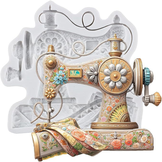 Sewing Tools Silicone Molds Sewing Machine Fondant Mold for Cake Decorating Cupcake Topper Candy Polymer Clay Chocolate Gum Paste