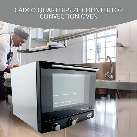 Cadco OV-003 Quarter-Size Commercial Convection Oven, 3 Pan, 120V